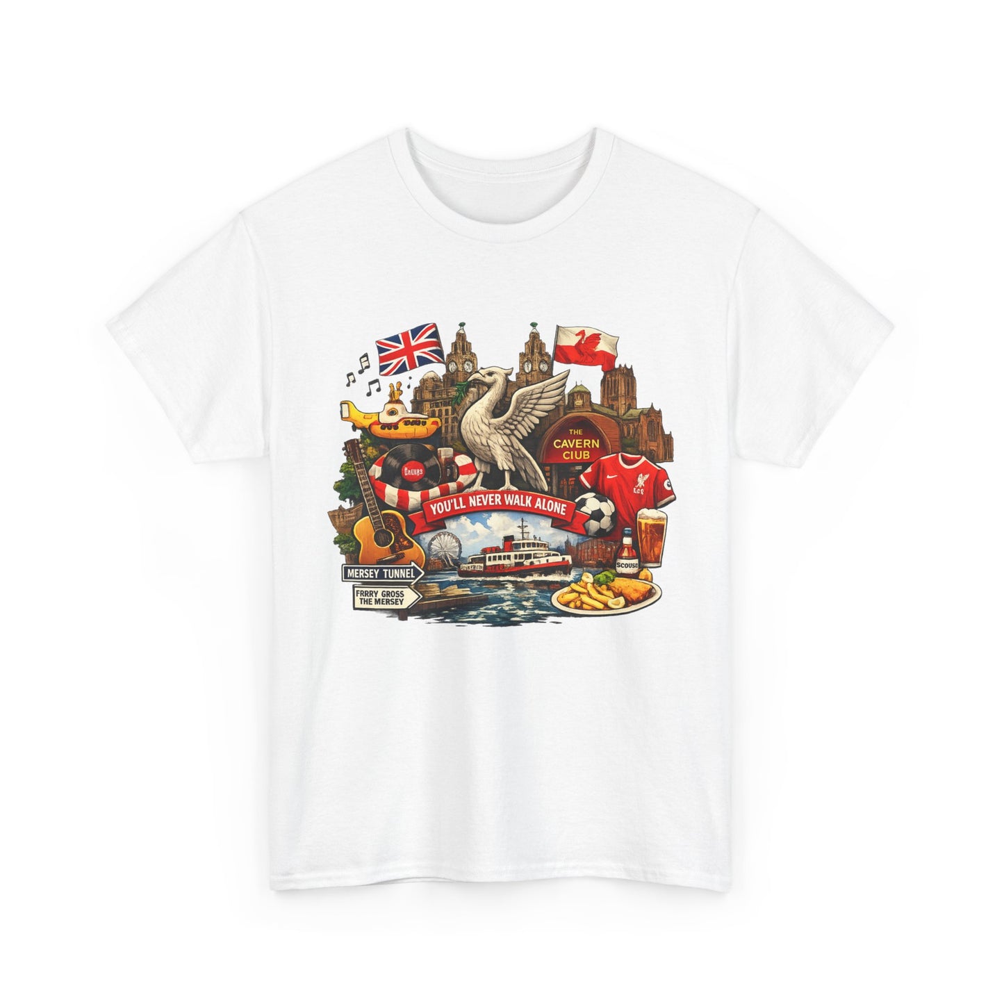 Liverpool Landmarks & You'll Never Walk Alone T-Shirt