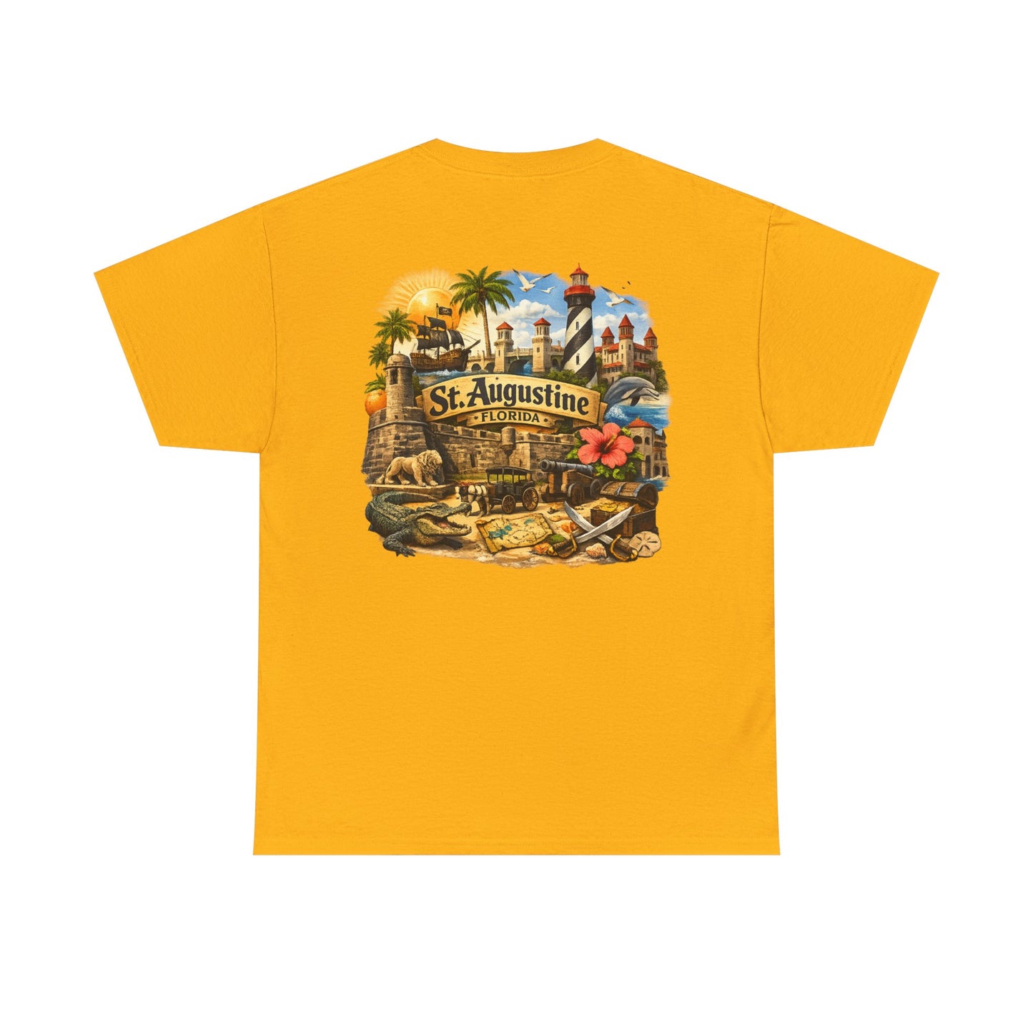 St. Augustine Florida Vintage Travel Tee — Retro Beach & Lighthouse Souvenir T-Shirt