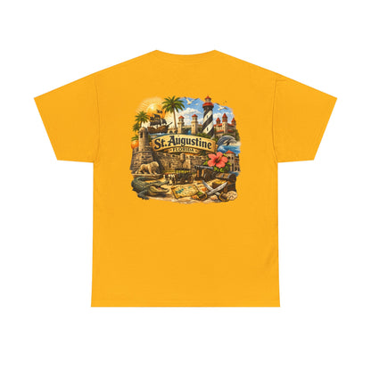 St. Augustine Florida Vintage Travel Tee — Retro Beach & Lighthouse Souvenir T-Shirt