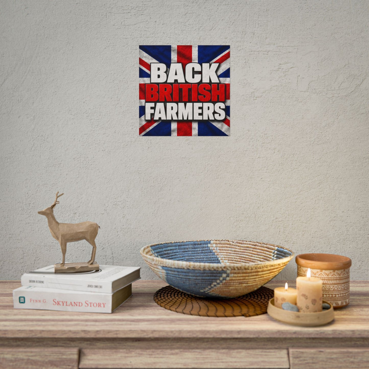 Back British Farmers Union Jack Support Poster
