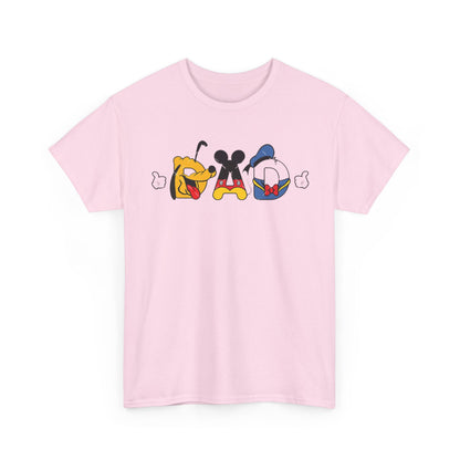 Disney Dad Character Graphic Tee — Playful Colorful Character Icons T-Shirt