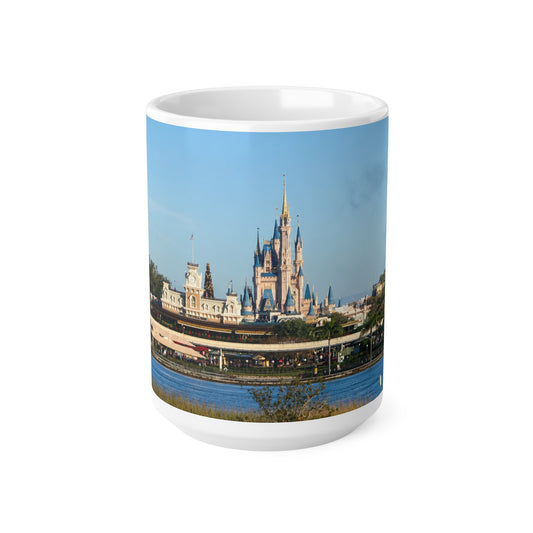 Magic Kingdom Castle Panorama Coffee Mug — Scenic Theme Park Castle Photo, 11oz & 15oz