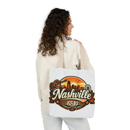 Nashville Sunset Tote Bag — Country Music Skyline Canvas Tote