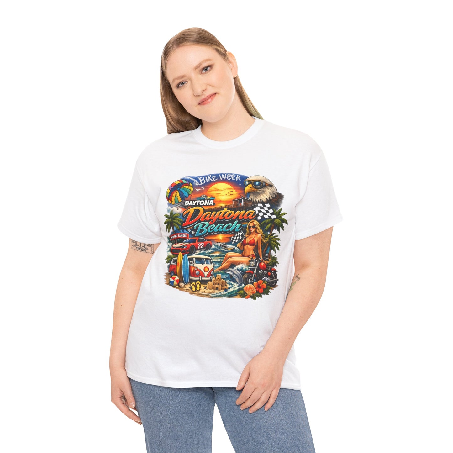 Daytona Beach Vintage Surf T-Shirt — Retro Sunset Palm Beach Tee