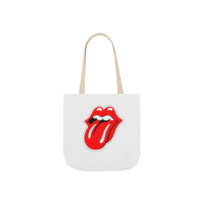 Rock & Roll Tongue Canvas Tote Bag — Retro Lip Graphic