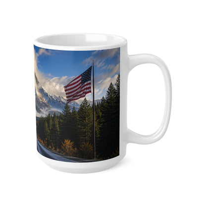 Scenic US Mountain Road Ceramic Coffee Mug — 11oz & 15oz
