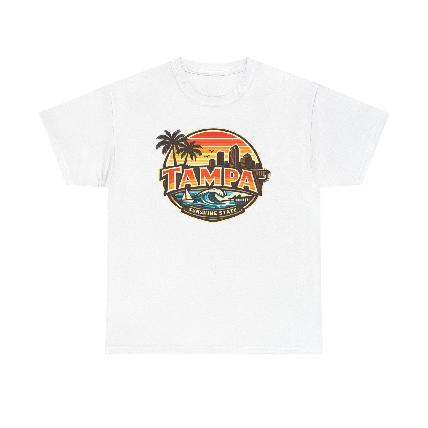 Tampa Retro Sunset T-Shirt – Vintage Palm Beach Skyline Tee