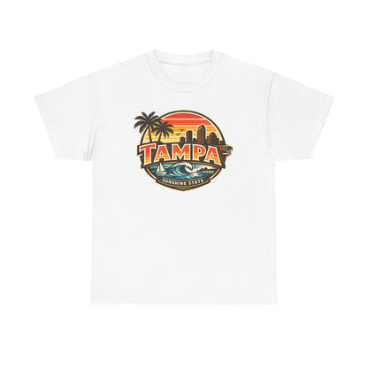 Tampa Retro Sunset T-Shirt – Vintage Palm Beach Skyline Tee