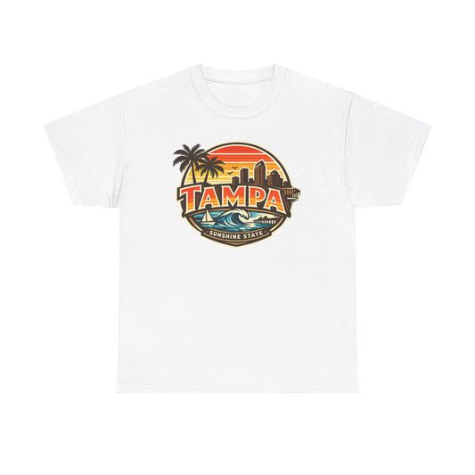 Tampa Retro Sunset T-Shirt – Vintage Palm Beach Skyline Tee