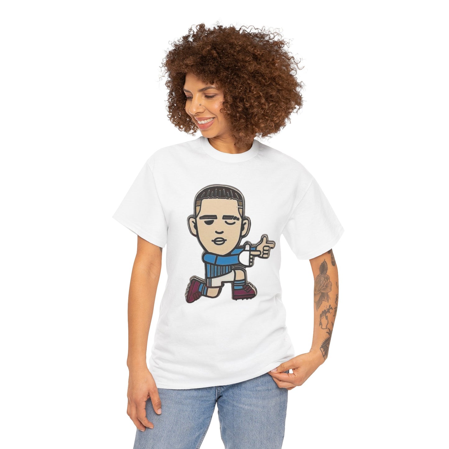 Phil Foden Cartoon Dance Pose Tee - Funky Character Graphic T-Shirt