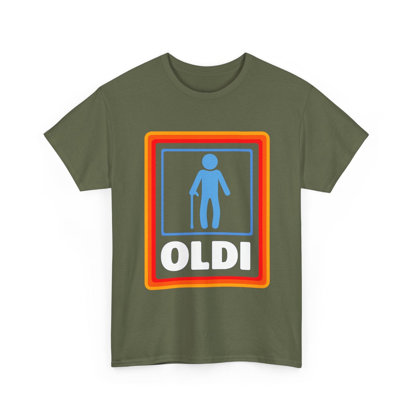 Oldi Retro Logo Tee — Funny Elderly Humour T-Shirt