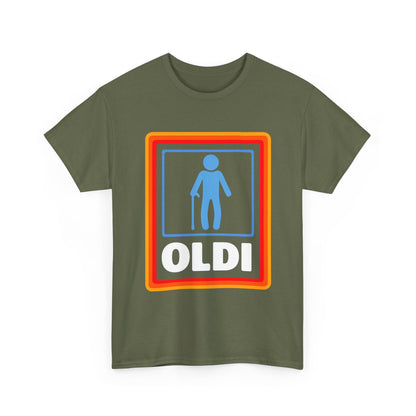 Oldi Retro Logo Tee — Funny Elderly Humour T-Shirt