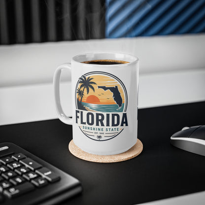 Florida Sunshine State Sunset Mug — Ceramic Coffee Cup (11oz & 15oz)