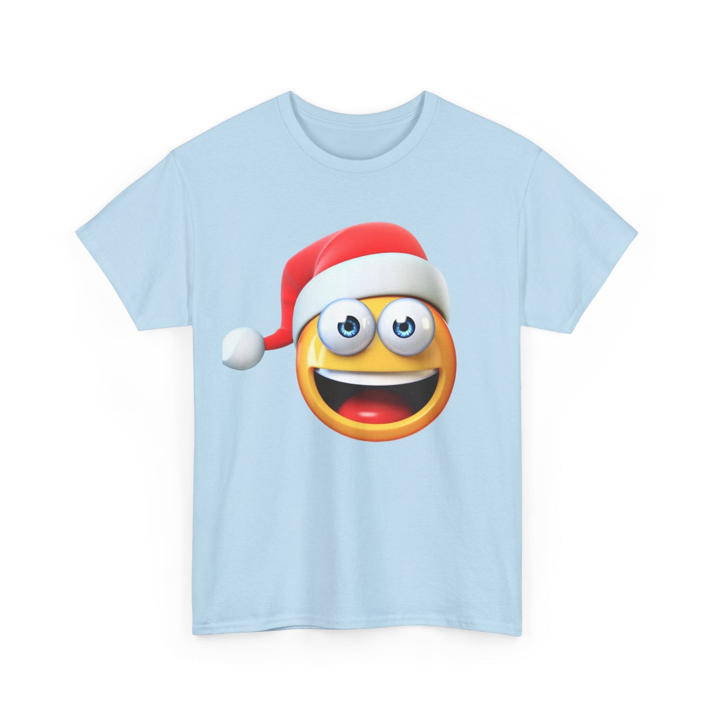 Christmas Emoji T-Shirt — Santa Hat Smiley Holiday Tee