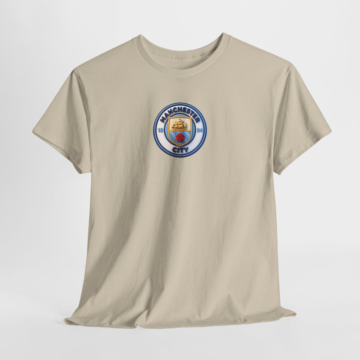 Manchester City Crest Unofficial 3D T-Shirt — Minimal Soccer Logo Tee