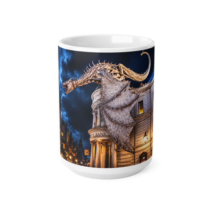 Fantasy Harry Potter Dragon Ceramic Mug — Night Cityscape 11oz & 15oz