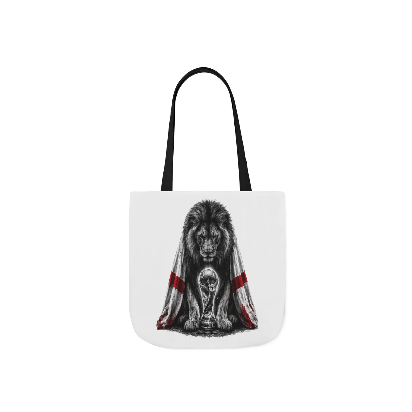 England Lion Guardian Canvas Tote — Protective Lion & Cub Illustration Tote Bag