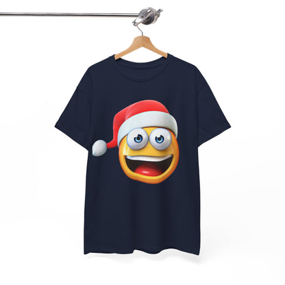 Christmas Emoji T-Shirt — Santa Hat Smiley Holiday Tee