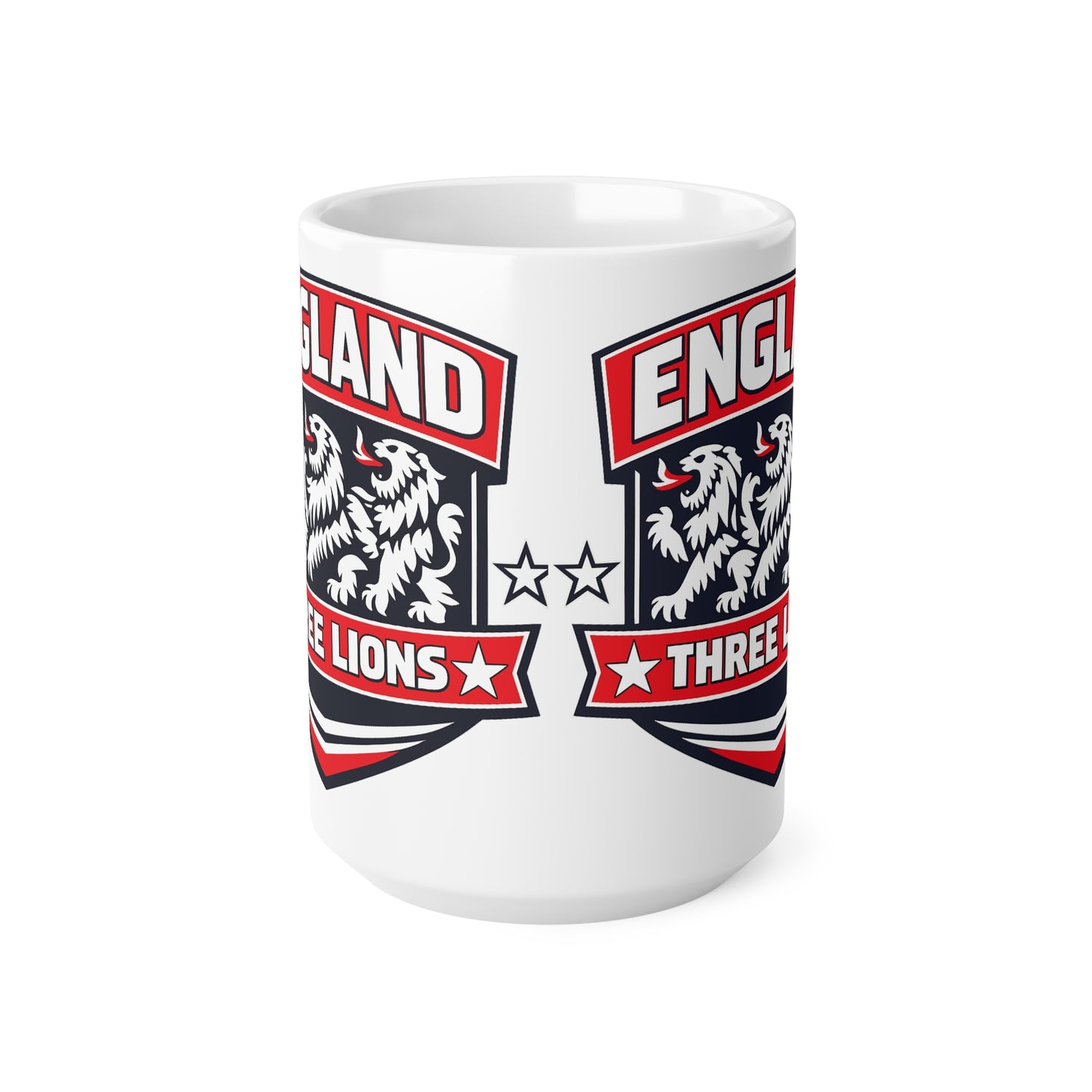 England Three Lions Ceramic Coffee Mug — 11oz & 15oz Football Fan Mug