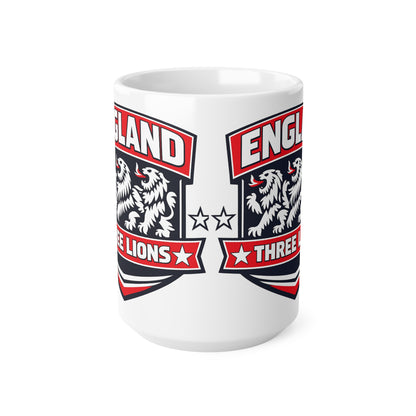 England Three Lions Ceramic Coffee Mug — 11oz & 15oz Football Fan Mug