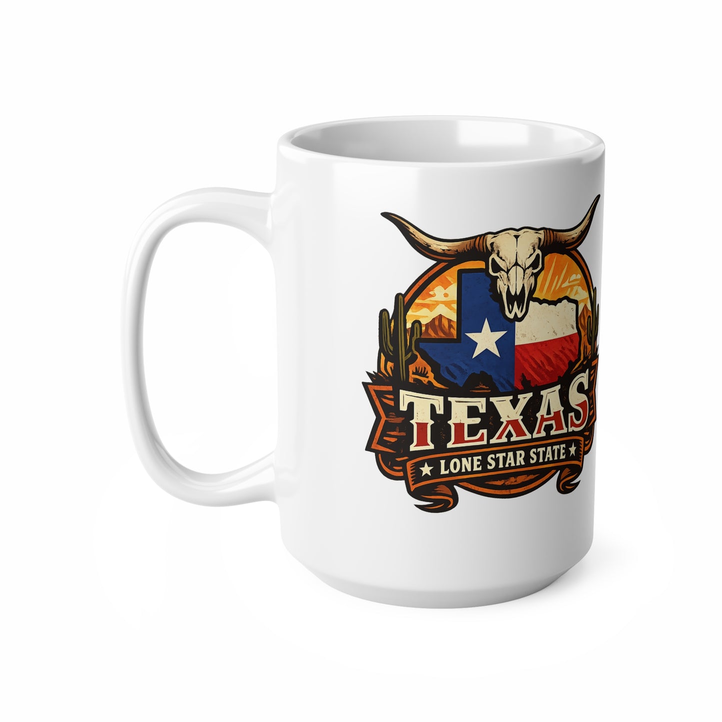 Texas Lone Star State Ceramic Coffee Cups, 11oz, 15oz