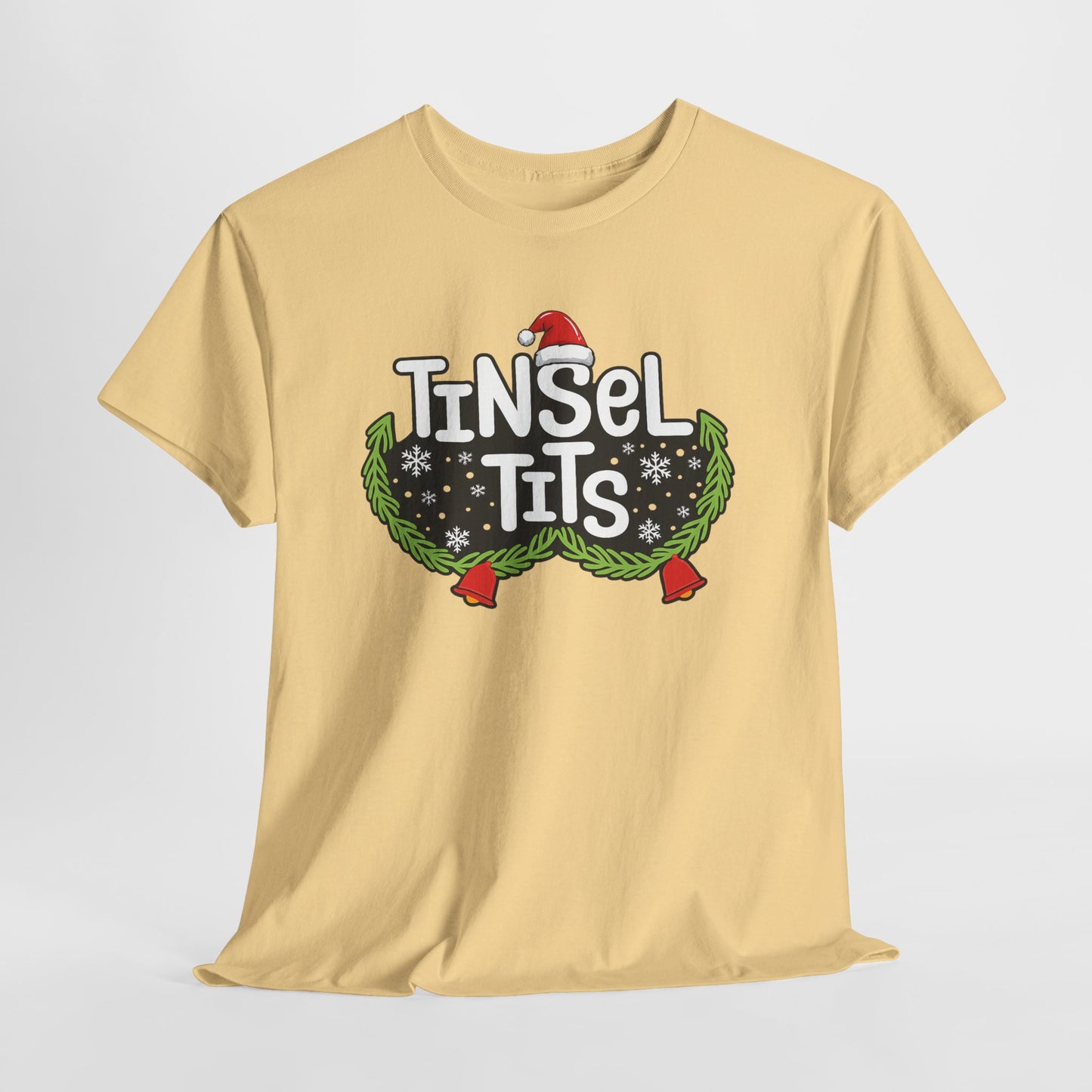 T-Shirt — "Tinsel Tits" Funny Christmas Wreath Holiday Tee