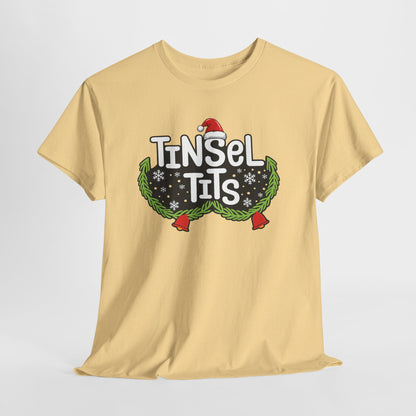 T-Shirt — "Tinsel Tits" Funny Christmas Wreath Holiday Tee