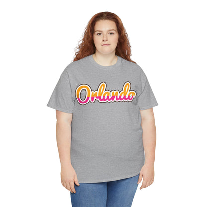 Orlando Retro Script Tee — Vintage Sunset City Souvenir Shirt