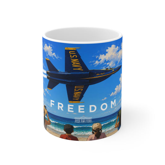 Freedom Airshow Mug — US Navy Blue Angels Ceramic Coffee Cup (11oz & 15oz)