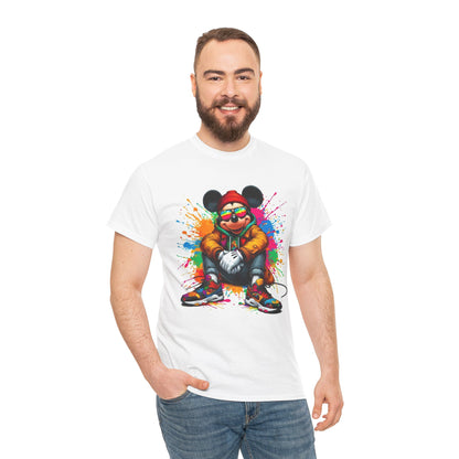 Mickey Mouse Streetwear Graphic Tee — Colorful Hip-Hop Mouse Design
