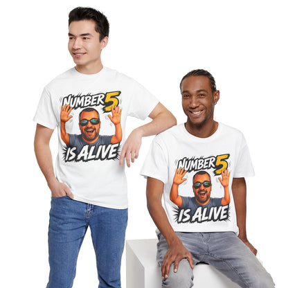 Number 5 Is Alive Graphic Tee — Funny Meme Face T‑Shirt