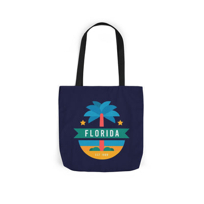 Florida Palm Beach Canvas Tote Bag — Retro Sunshine Travel Tote